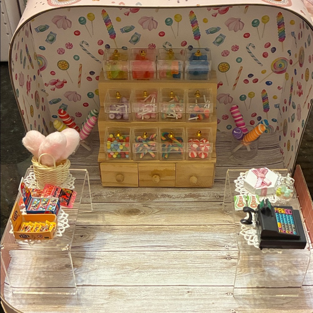 Miniature Candy Shop Diorama,homemade